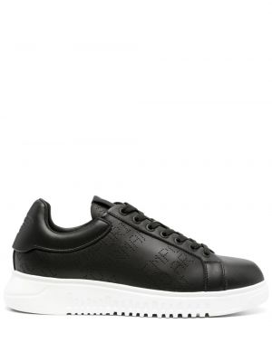 Bőr sneakers Emporio Armani fekete