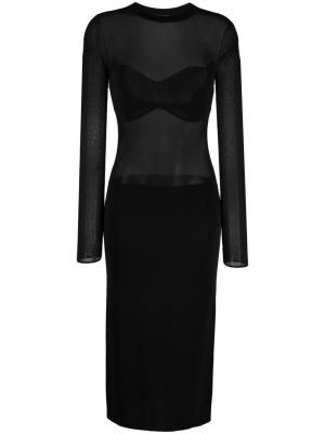 Prozirna večernja haljina Patrizia Pepe crna