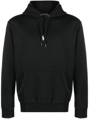 Strick hoodie mit stickerei aus baumwoll Polo Ralph Lauren schwarz