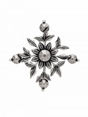 Broszka srebrna w kwiaty Saint Laurent
