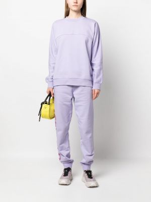 Kokvilnas treniņtērpa bikses ar apdruku Karl Lagerfeld violets