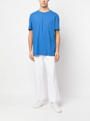 Medvilninis marškinėliai su kišenėmis Massimo Alba mėlyna