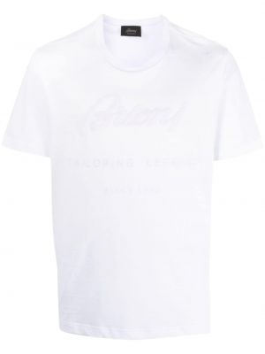 Bavlněné tričko Brioni bílé