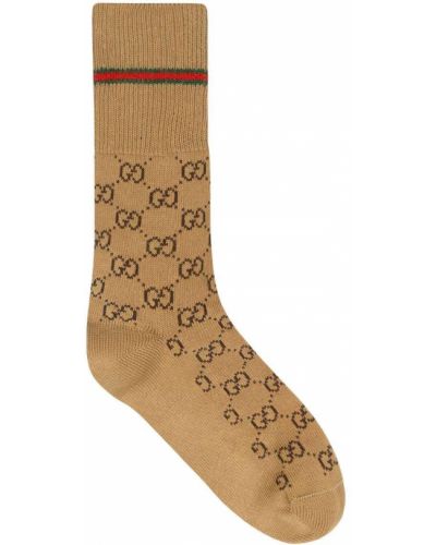 Bavlněné ponožky Gucci hnědé