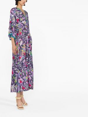 Šaty s potiskem Dvf Diane Von Furstenberg fialové