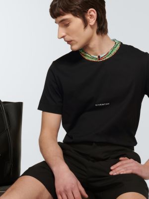 Camiseta de algodón de punto Givenchy negro