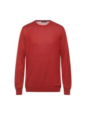 Dzianinowy sweter z okrągłym dekoltem Fay czerwony