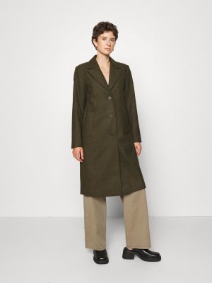 Меланжевое пальто Selected Femme зеленое