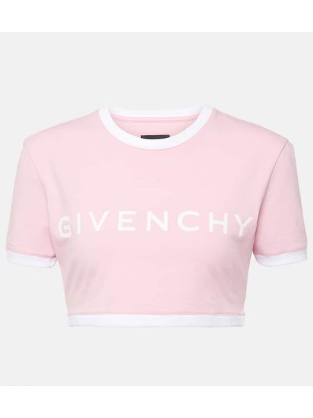 Růžové bavlněné tričko jersey Givenchy