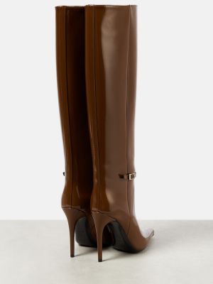 Botas altas de cuero Saint Laurent marrón