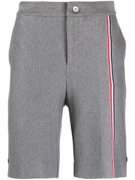 Raidallinen puuvilla shortsit Thom Browne harmaa