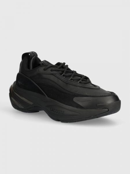 Кожаные кроссовки Lacoste черные