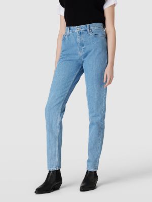 Proste jeansy z kieszeniami Calvin Klein Jeans niebieskie