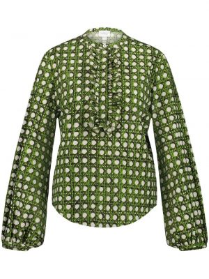 Блуза на точки с дълъг ръкав Giambattista Valli зелено