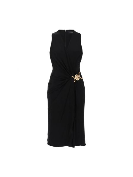 Sukienka midi drapowana Versace czarna