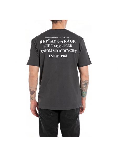 T-shirt mit rundem ausschnitt Replay schwarz