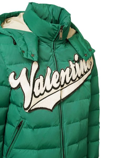 Péřová bunda z nylonu Valentino zelená