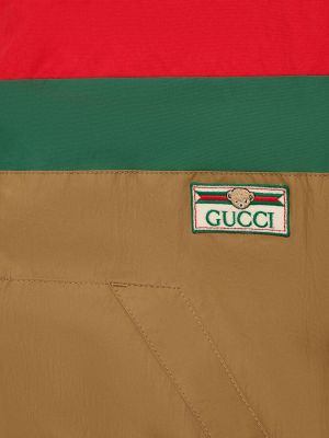 Bavlnená bomber bunda Gucci hnedá