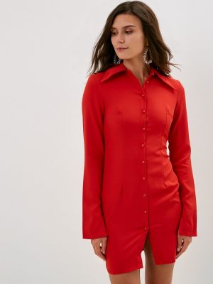Платье-рубашка Izabella красное