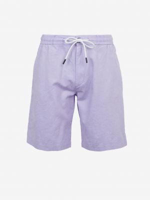 Lněné džínové šortky Tom Tailor Denim fialové