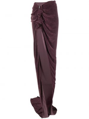 Asimetriškas maksi sijonas su raukiniais Rick Owens violetinė