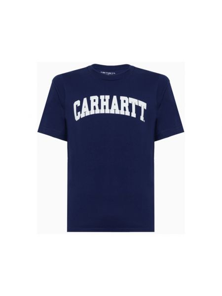 Koszulka z dekoltem w serek Carhartt Wip niebieska