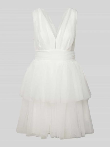 Sukienka mini z falbankami Gina Tricot biała