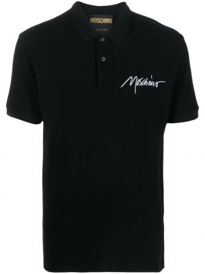 T-shirt mit stickerei aus baumwoll Moschino schwarz