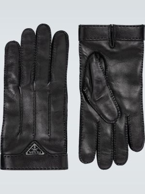 Mănuși din piele Prada negru