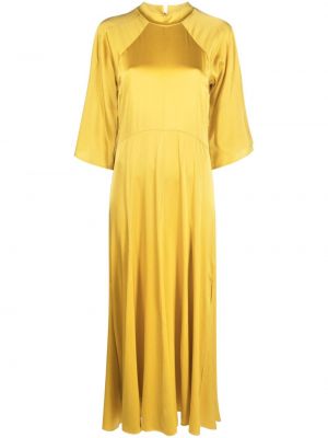 Μεταξωτή μάξι φόρεμα Forte_forte κίτρινο