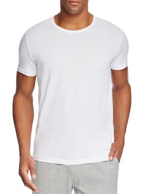 Хлопковая футболка с круглым вырезом Armani белая