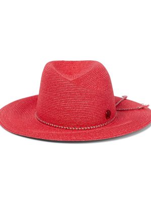Соломенные шляпа Maison Michel, красный