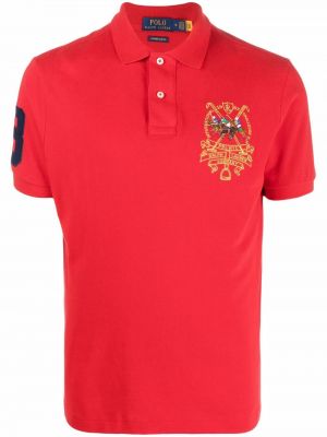 Brodert poloskjorte Polo Ralph Lauren rød