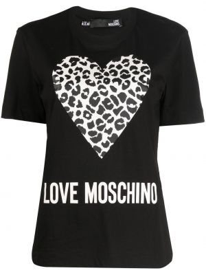 T-shirt con stampa Love Moschino nero