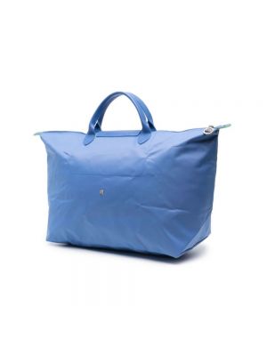 Bolso shopper con bordado Longchamp azul