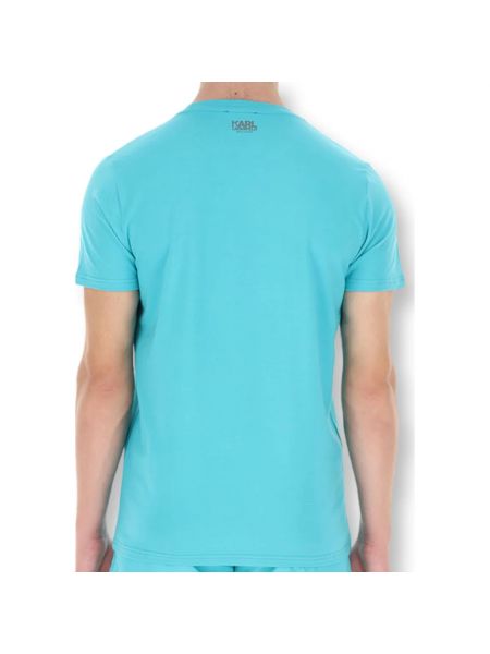 Koszulka z nadrukiem z krótkim rękawem Karl Lagerfeld niebieska