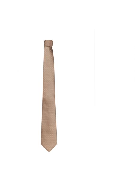Beżowy jedwabny krawat w grochy Lanvin