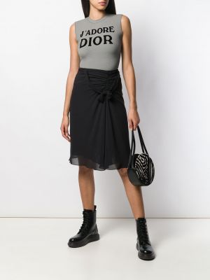 Falda con volantes Christian Dior negro