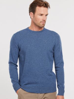 Jersey manga larga de tela jersey de cuello redondo Barbour azul