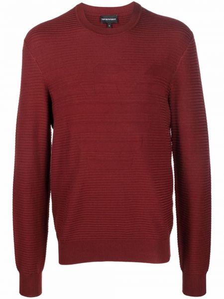 Jersey a rayas de tela jersey Emporio Armani rojo