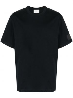 Medvilninis marškinėliai Ami Paris juoda