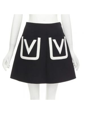 Spódnica wełniana Valentino Vintage czarna
