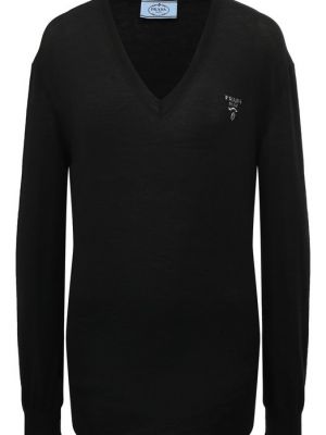 Кашемировый пуловер Prada черный