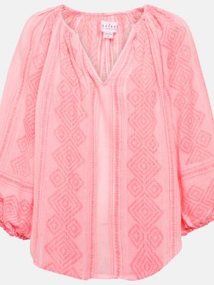 Хлопковая блузка Velvet, розовая