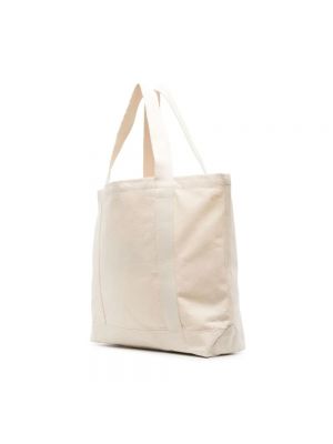 Shopper handtasche mit taschen Maison Kitsuné weiß