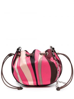 Чанта през рамо на райета с принт с абстрактен десен Pucci розово
