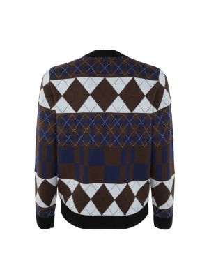 Sweter z wzorem argyle Fred Perry brązowy