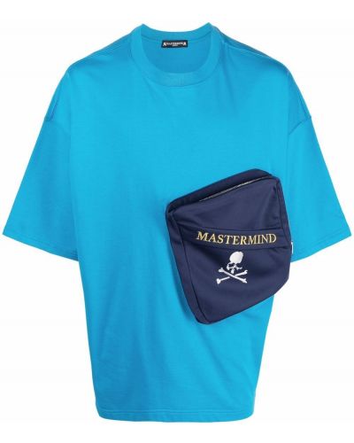 Camiseta con cremallera con bolsillos Mastermind World azul