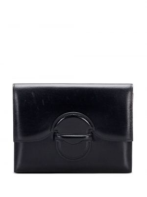 Usnjena pisemska torbica Hermès črna