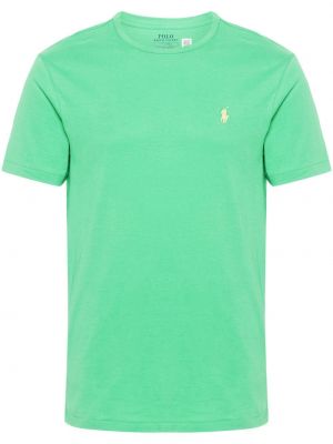 Bombažna polo majica z vezenjem Polo Ralph Lauren zelena